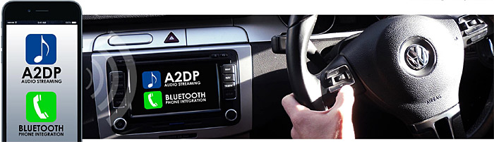 VW in car bluetooth music streaming and hands free calls