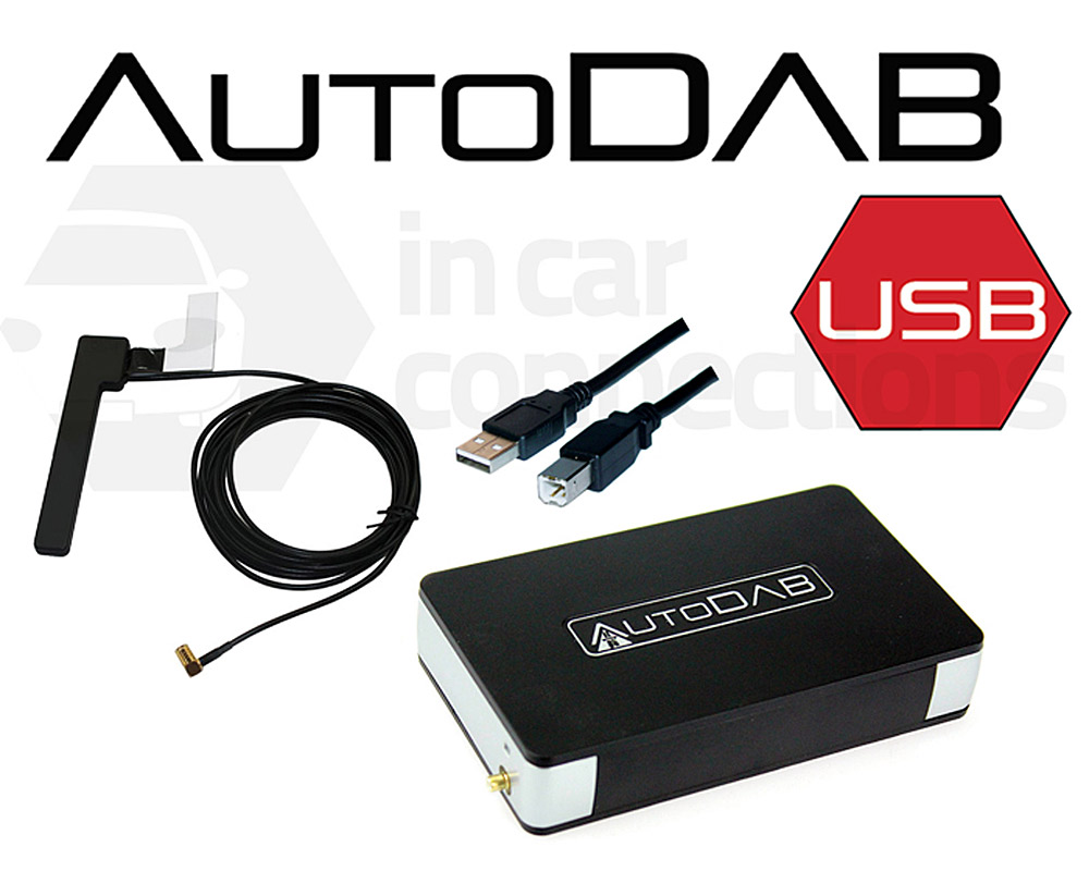 AutoDAB USB Universal DAB adapter for car radio with port - DAB Digital Stereo add-on interface